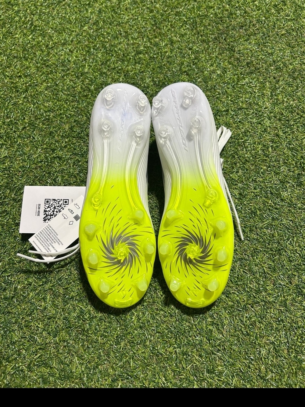 Adidas Kids' White & Neon Yellow Soccer Cleats - Picture 3 of 8